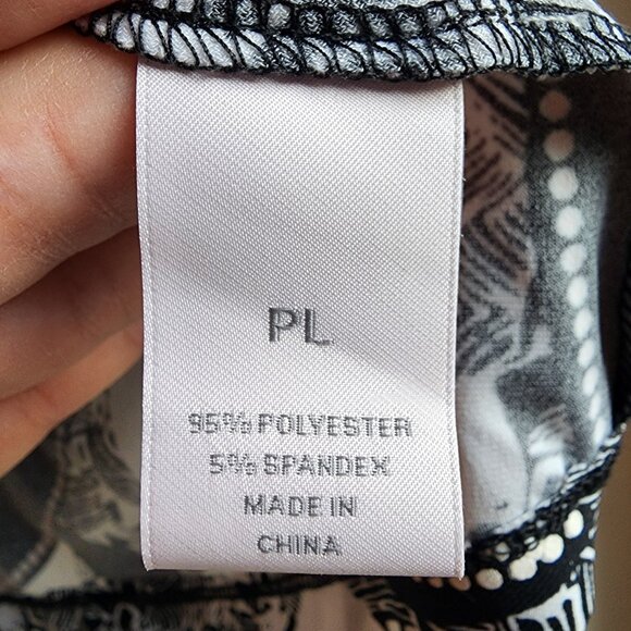 Allison Daly Black /White Tunic Boho Blouse Size Petite Large - Picture 11 of 12
